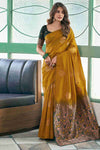 Latest Yellow Woven Silk Saree