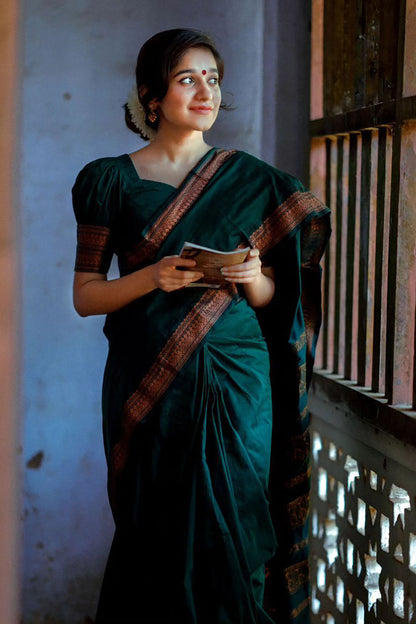 Green Banarasi Silk Saree