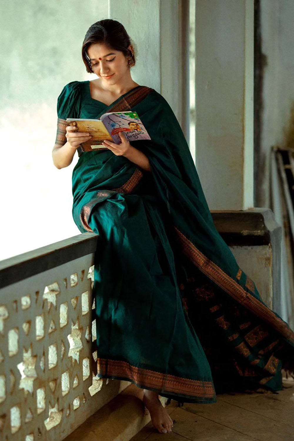 Green Banarasi Silk Saree