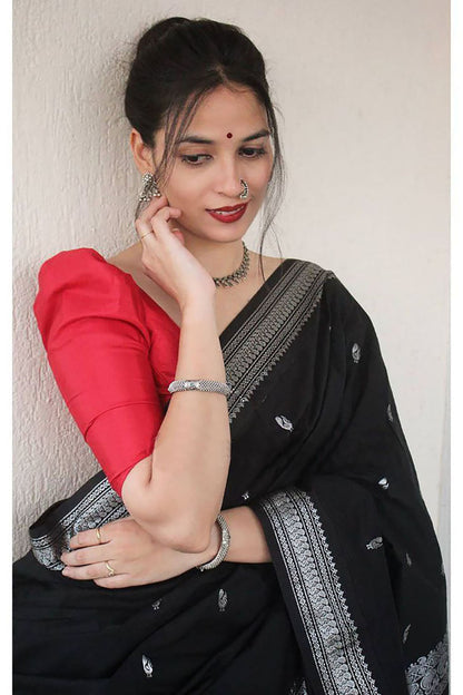 Black Banarasi Silk Saree