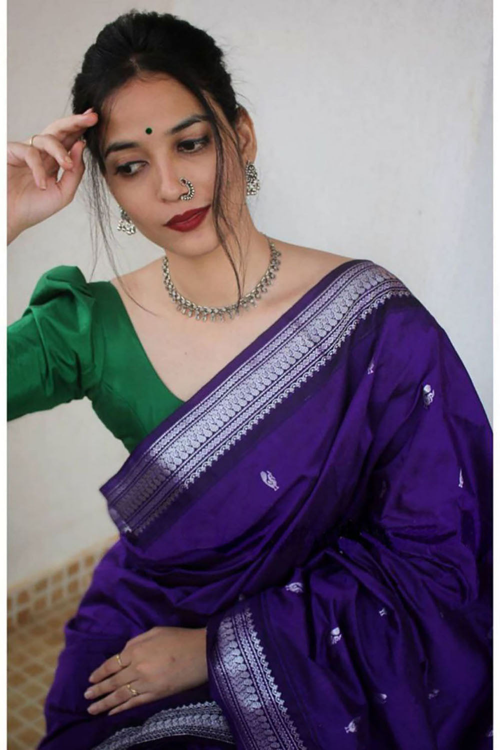 Purple Banarasi Silk Saree