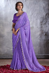 Purple Laheria Designer Saree With Alluring Blouse