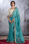 Blue Bandhani Designer Saree With Alluring Blouse