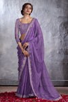 Purple Bandhani Designer Saree With Alluring Blouse