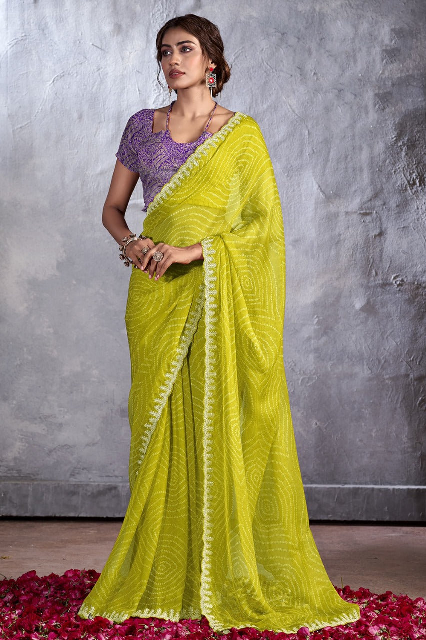 New Look Bandhani Designer Saree With Alluring Blouse