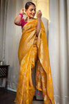 Tisha Yellow Banarasi Saree