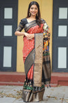 Maroon Colour Pure Viscose Dola Silk Saree with Kalamkari Print