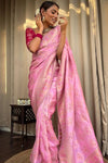 Tisha Pink Banarasi Saree