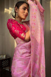 Tisha Pink Banarasi Saree