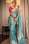 Tisha Sky Blue Banarasi Saree