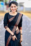 Classy Black Banarasi Silk Saree