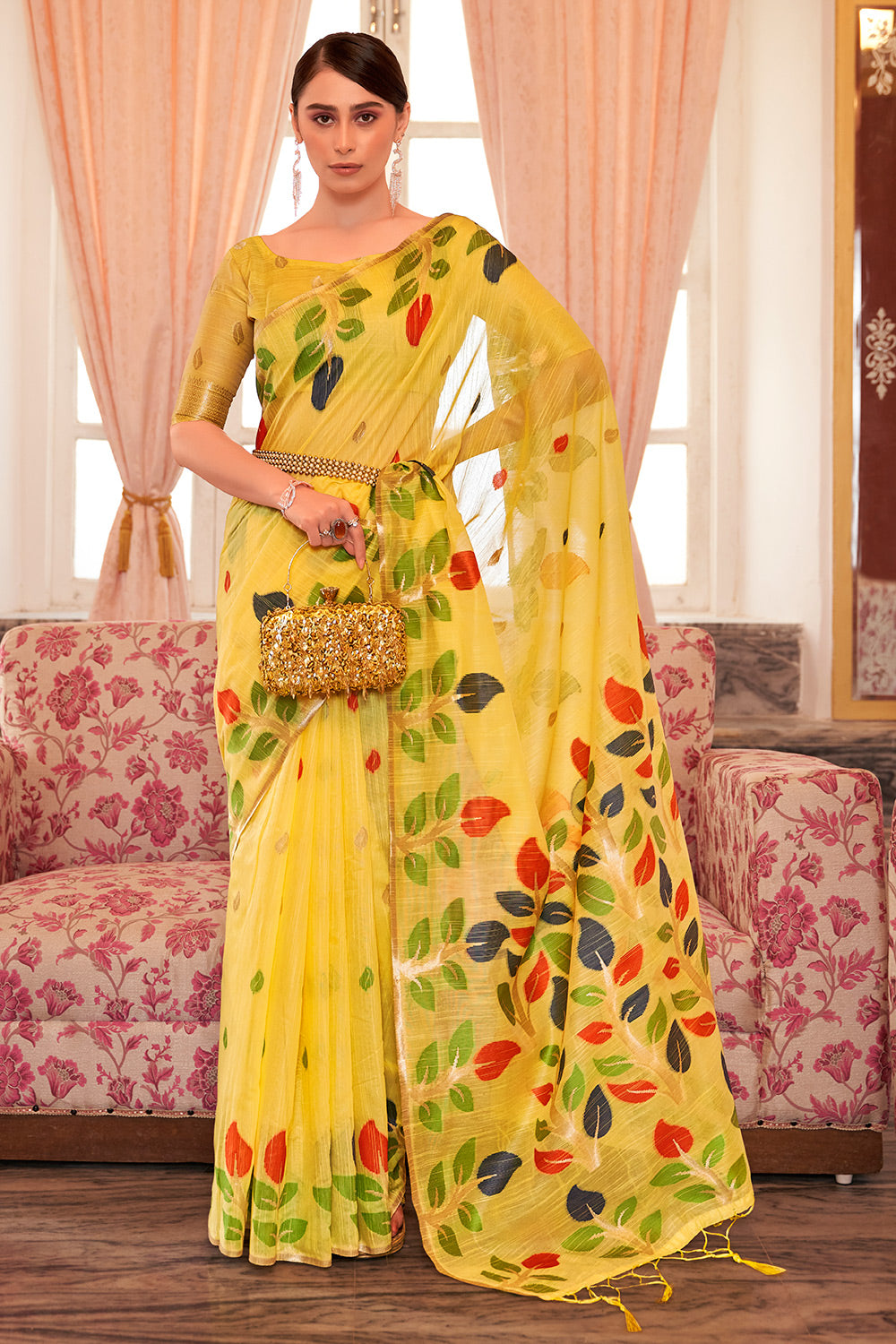 Yellow Saree For Haldi Rich Fashionable Wear - Asistha.com