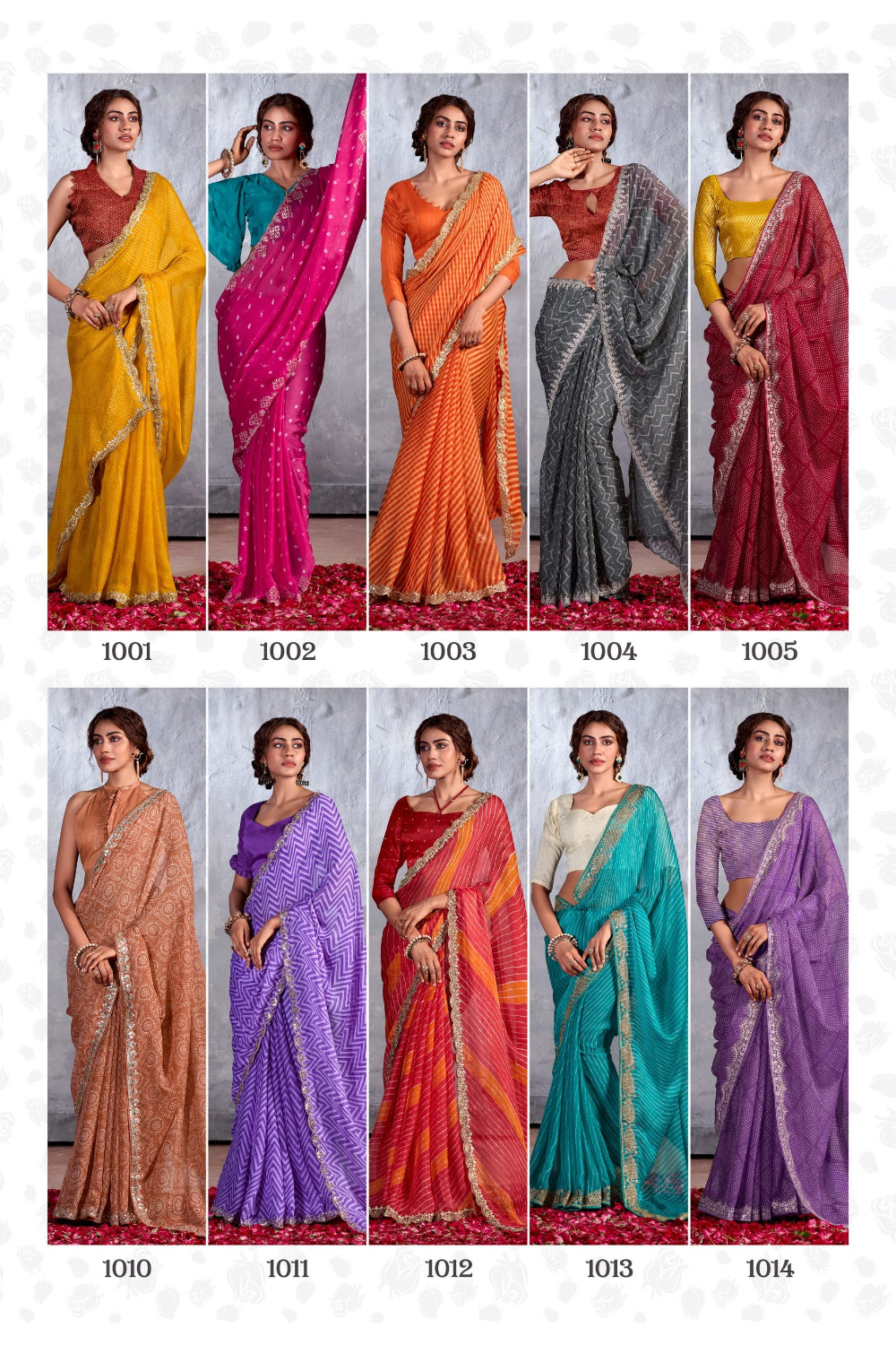 Grey Bandhani Design Saree With Alluring Blouse