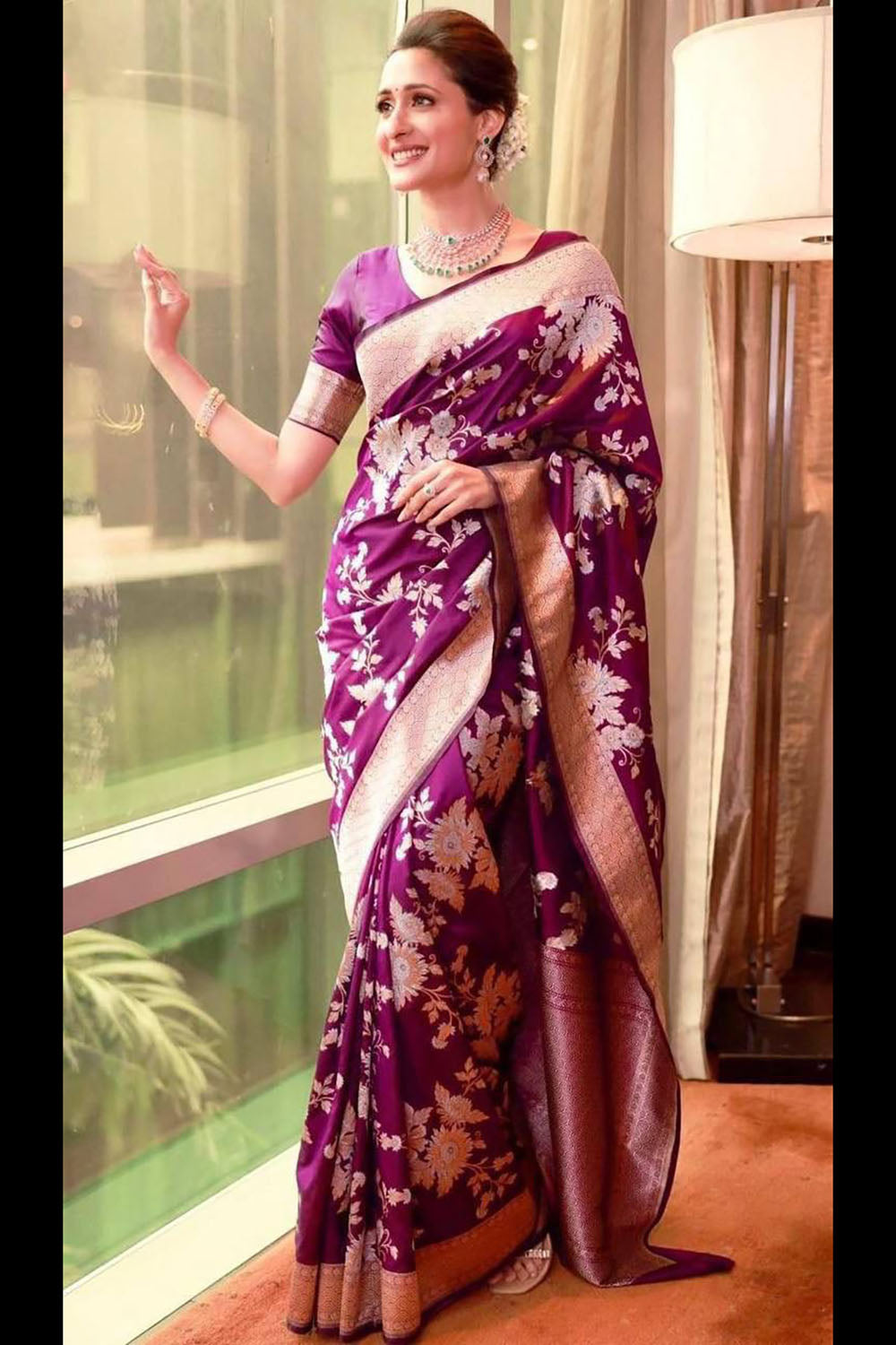 Purple Alluring Soft Banarasi Silk Saree