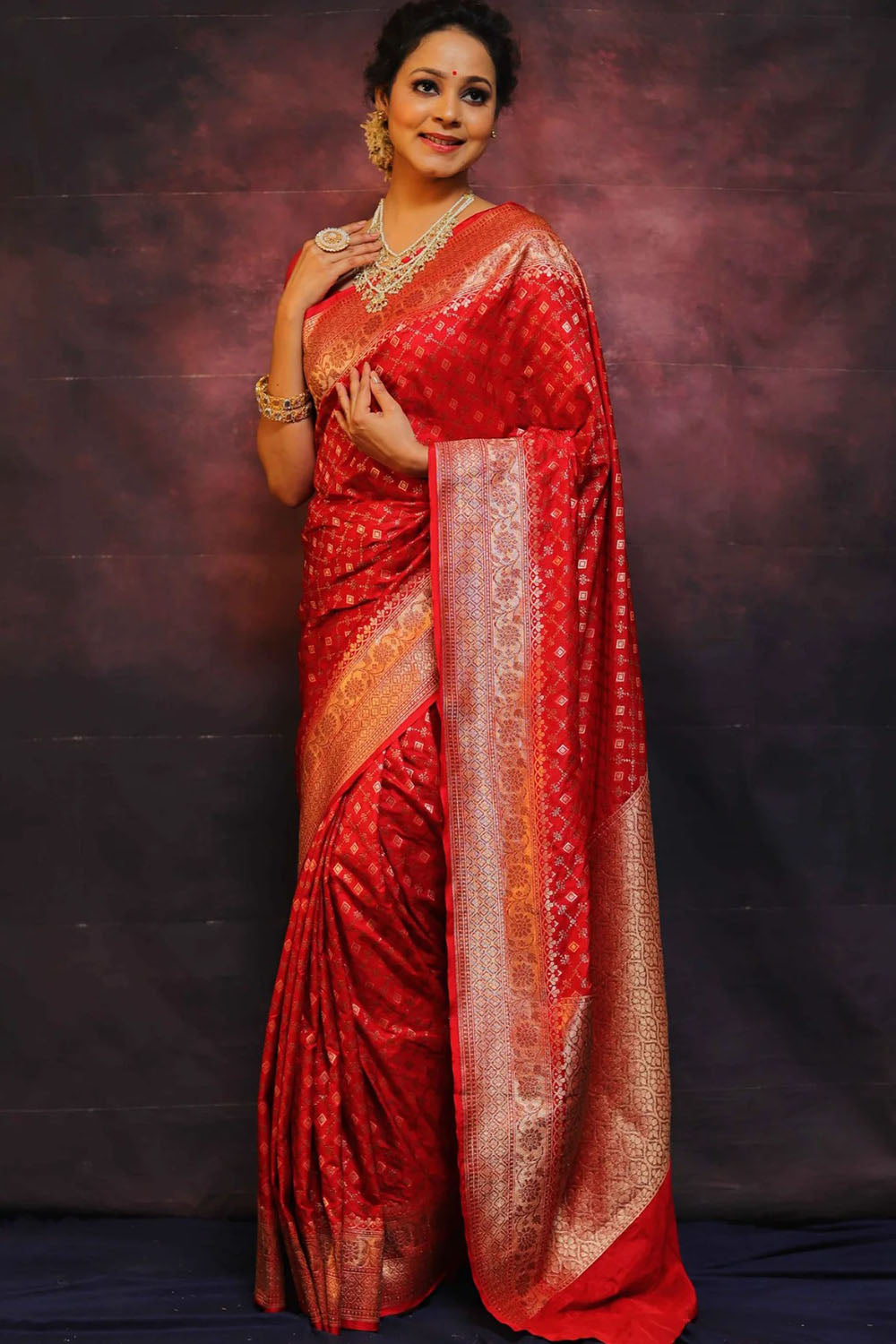 Red Alluring Soft Banarasi Silk Saree