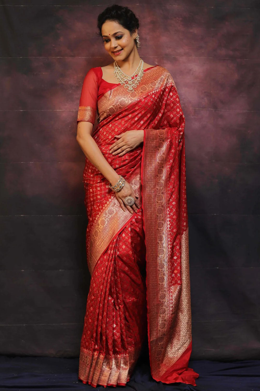 Red Alluring Soft Banarasi Silk Saree