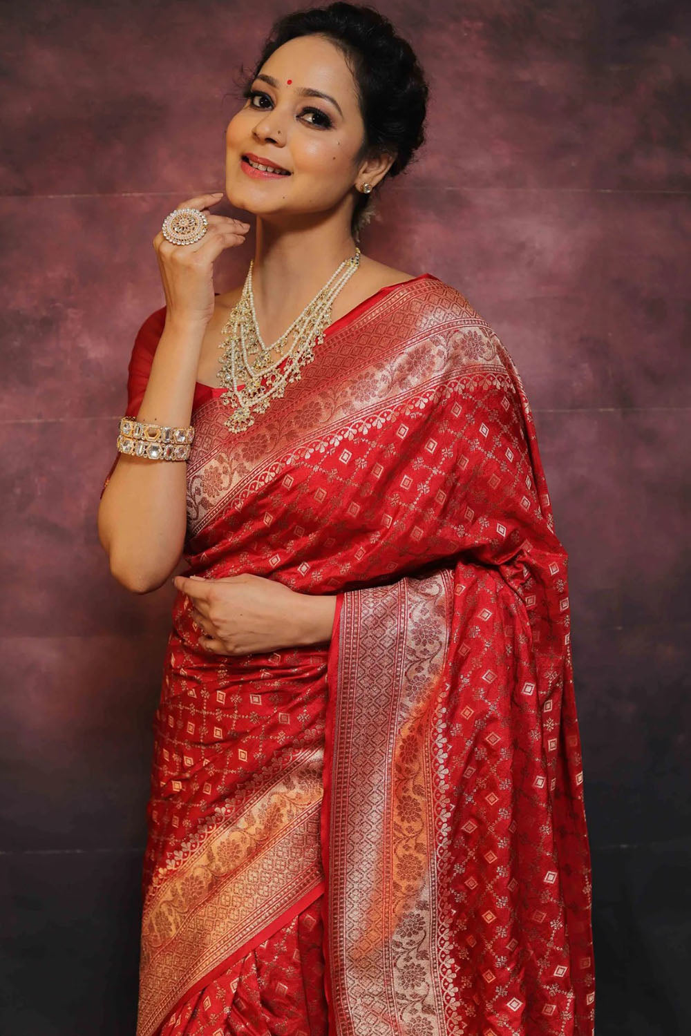 Red Alluring Soft Banarasi Silk Saree