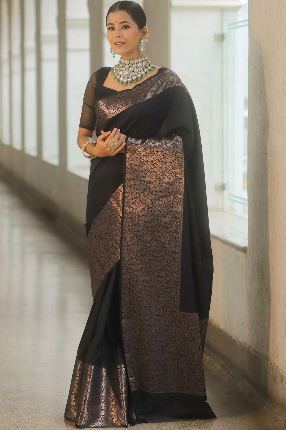 Black Soft Weaving Saree