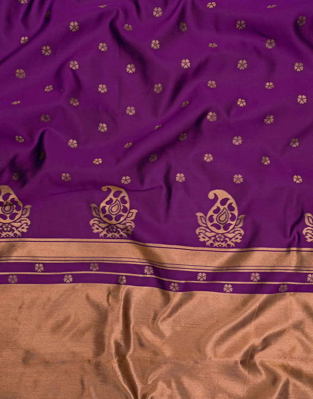 Purple Colour Soft Lichi Silk Saree With Blouse