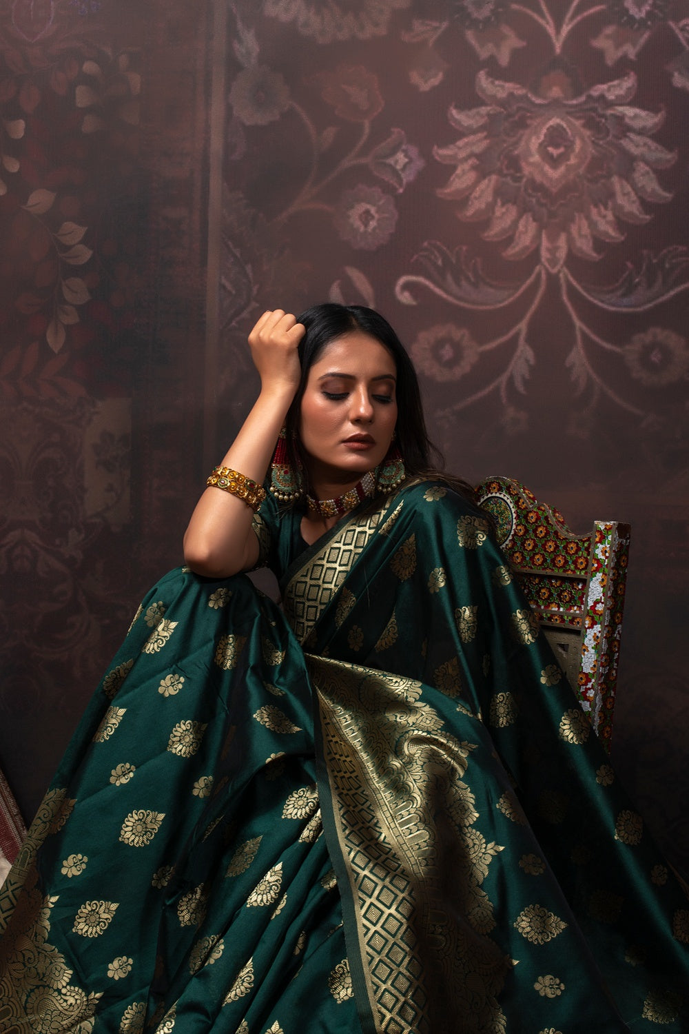 Buy True Aqua Green Banarasi Saree online-Karagiri