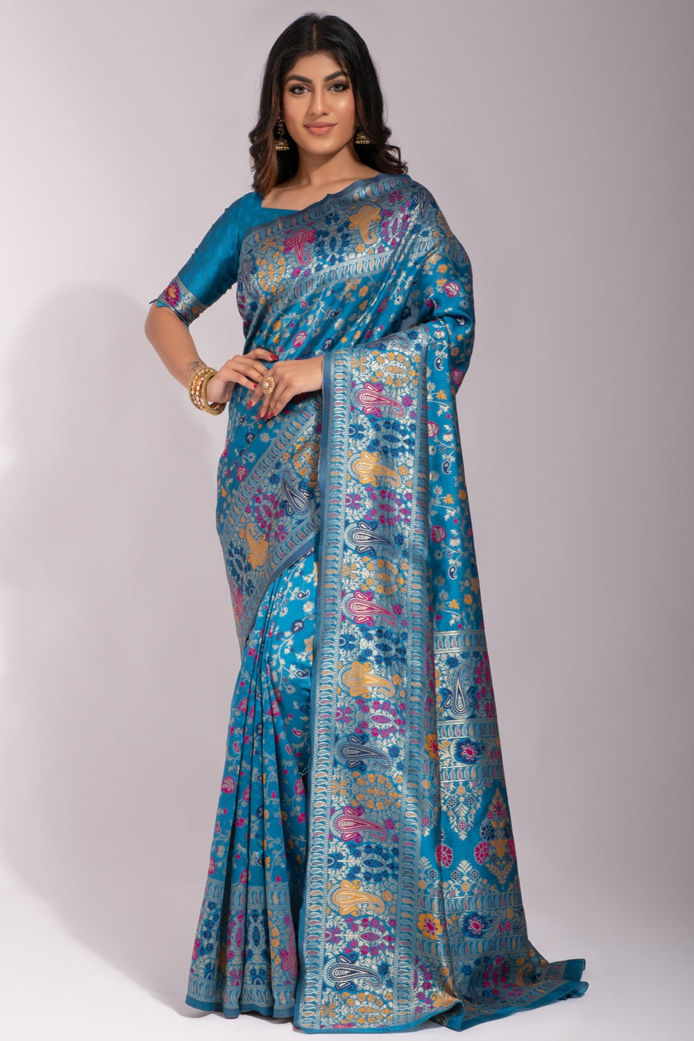 Buy pink south silk saree online on Karagiri | SALE ONLINE