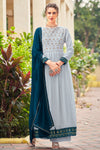Light Grey Georgette With Embroidery & Sequins Work Salwar Suit