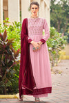 Rose Pink Georgette With Embroidery & Sequins Work Salwar Suit