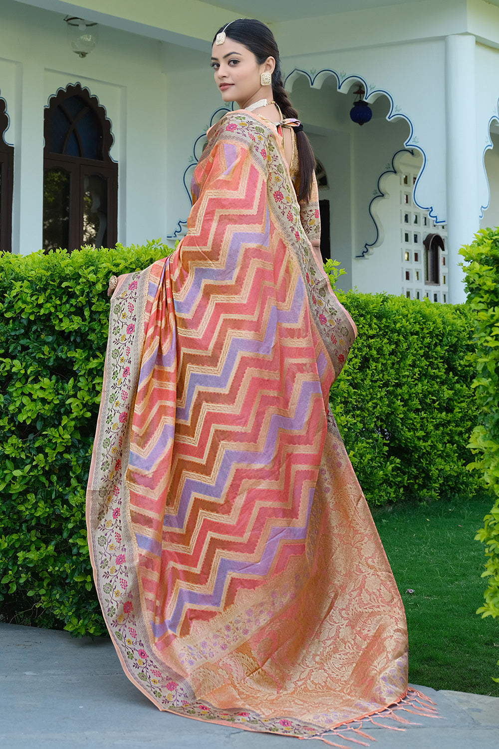 fcity.in - Leheriya Printed Dola Silk Sarees With Gotta Patti Work Lace And