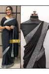 Black Georgette Saree With Lace Border