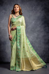 Classic Green Colour Zari Weaving Silk Saree