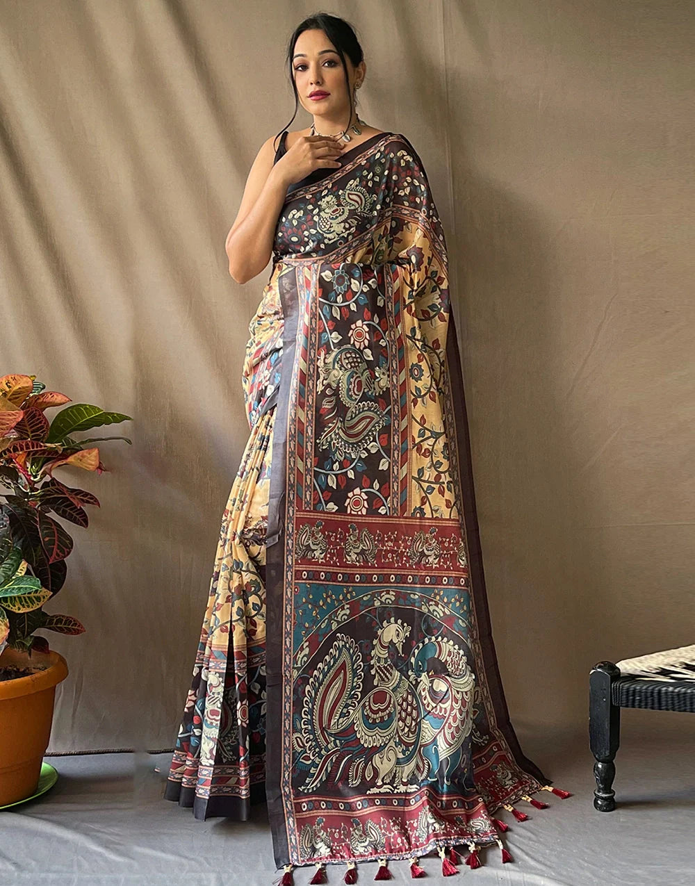 Multi Color Soft Cotton Printed Saree