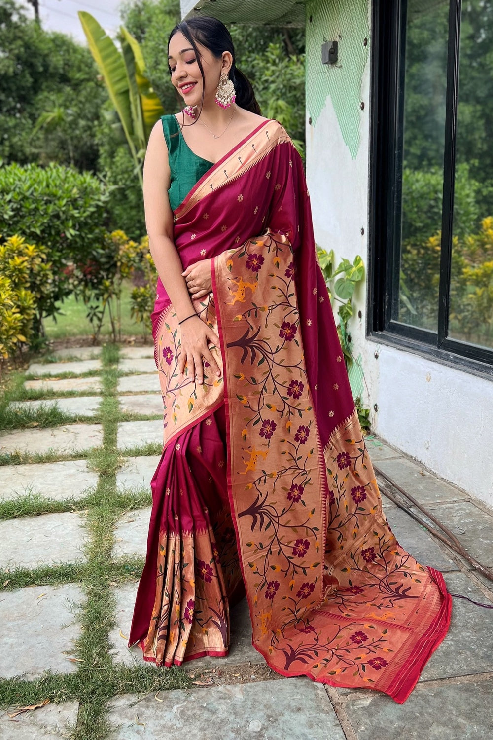 Wine maroon Kanchipuram silk saree... - Kanchi Pattu Sarees | Facebook