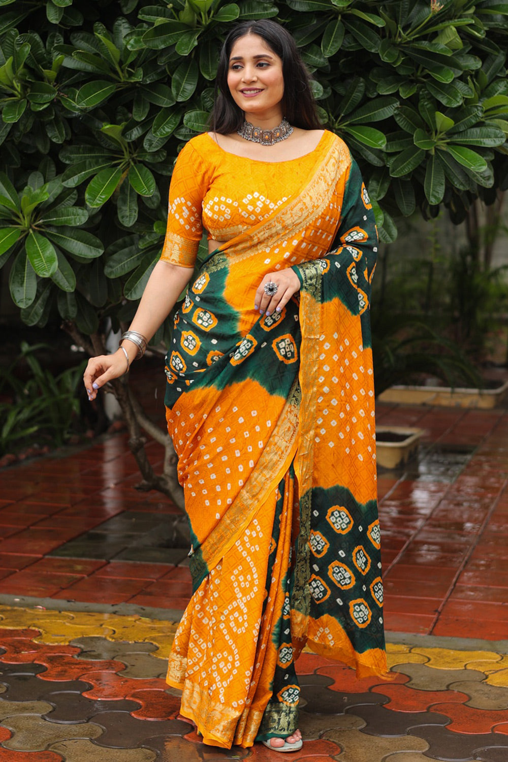 Buy Shaded Mustard And Orange Saree With Blue Embroidred Blouse by Designer  NIDHI THOLIA Online at Ogaan.com