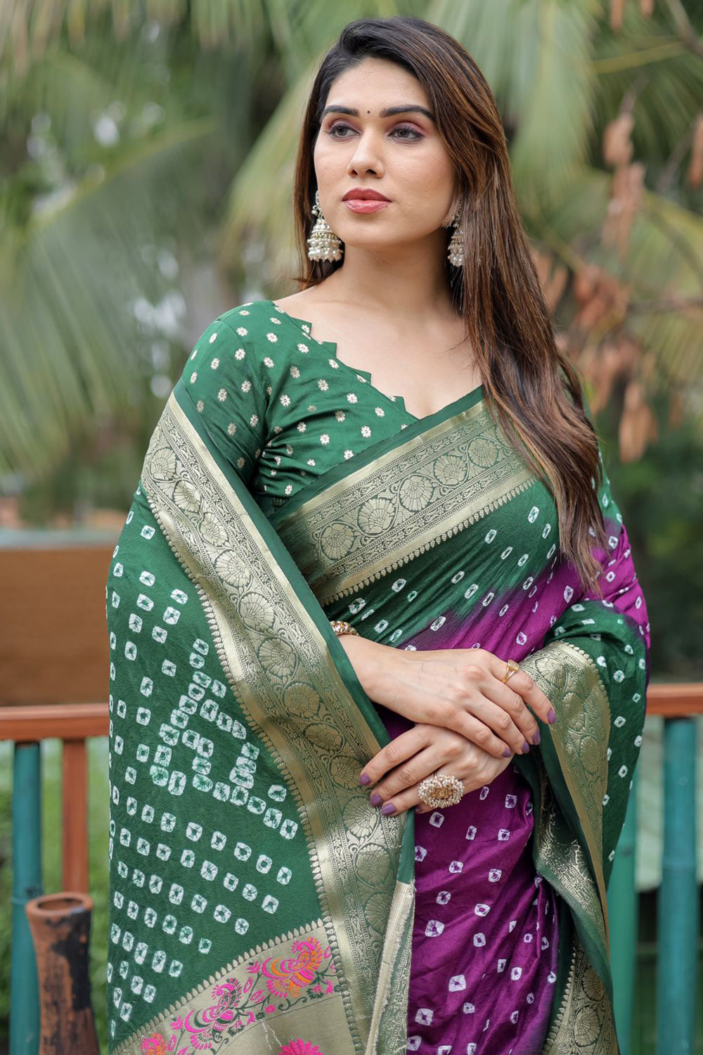 Grey Bandhani Saree – Label Anushree