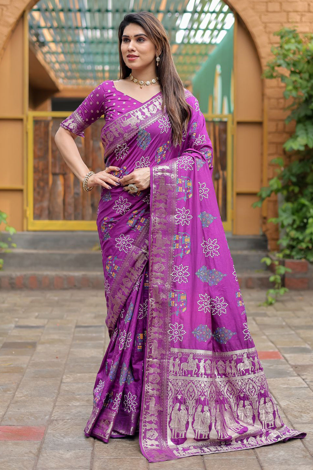 Boond - Bandhani purple shaded Bandhani cotton saree at Rs 3800.00 | Bandhej  Sarees, बंधनी साड़ी - Kaisori, Bengaluru | ID: 2852389200391