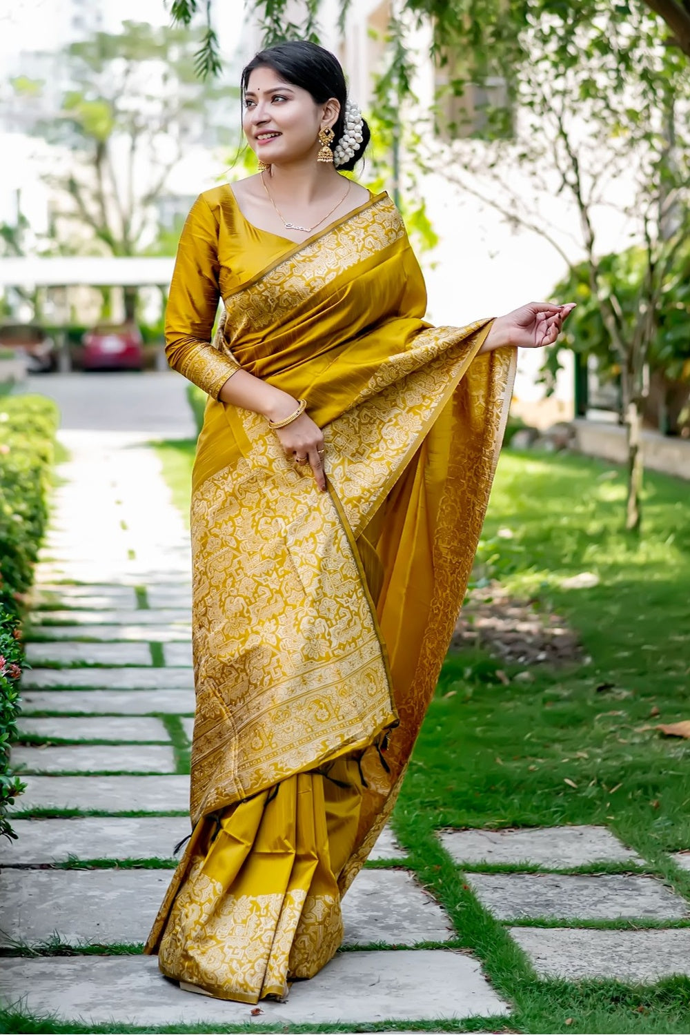 Dola silk yellow zari weaving saree - G3-WSA55147 | G3fashion.com