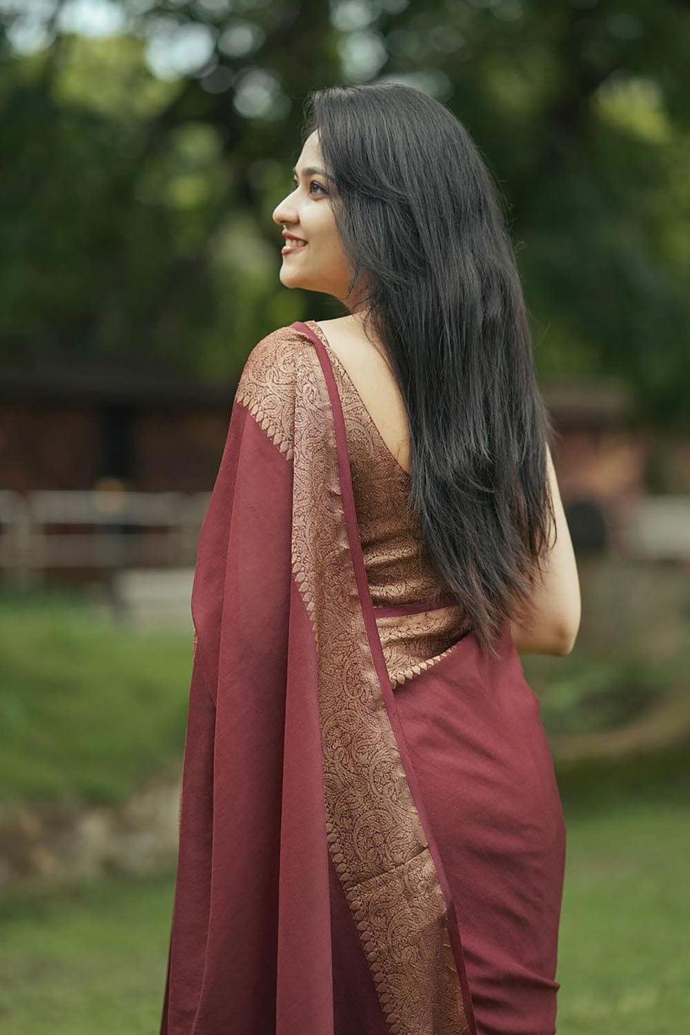 Pastel Maroon Soft Silk Saree With Weaving Work