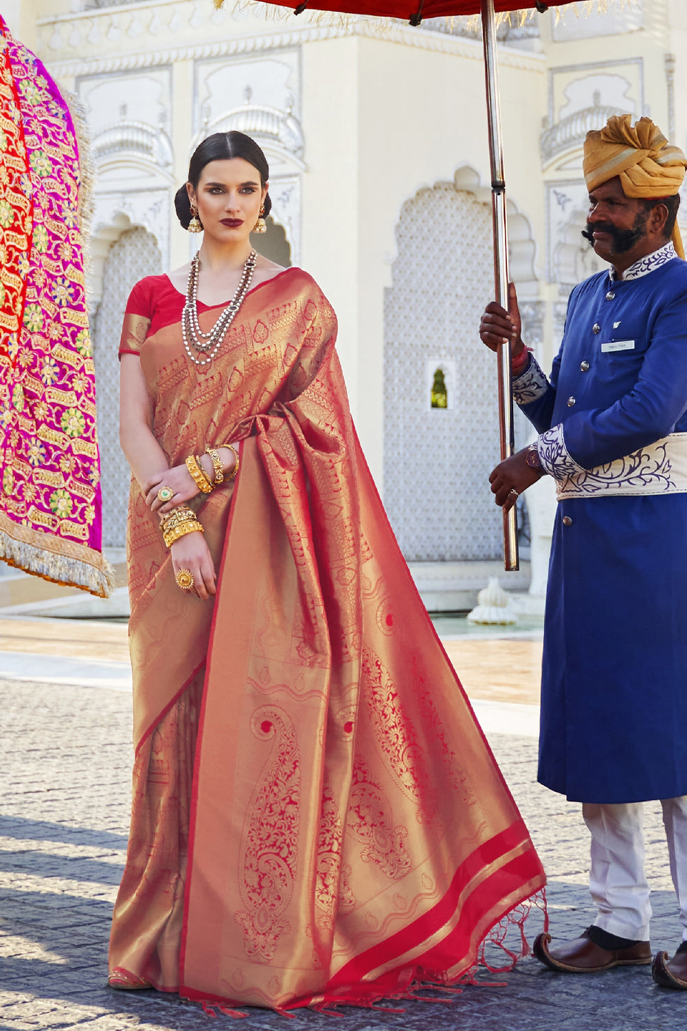 Maroon Velvet Designer Saree Indian Sari, Half and Half Red Velvet Sari,  Hand Embroidered Antique Gold Border Saree, Bridal Wear Saree - Etsy