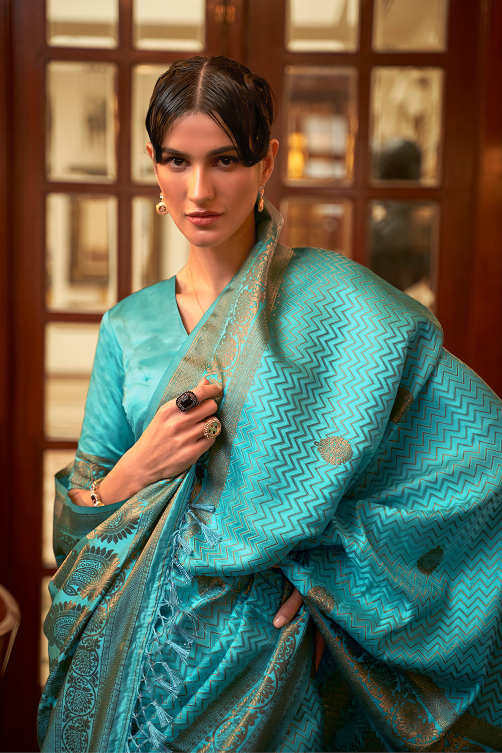 Pure Satin Silk Sarees With Woven Zari Work SR01353249