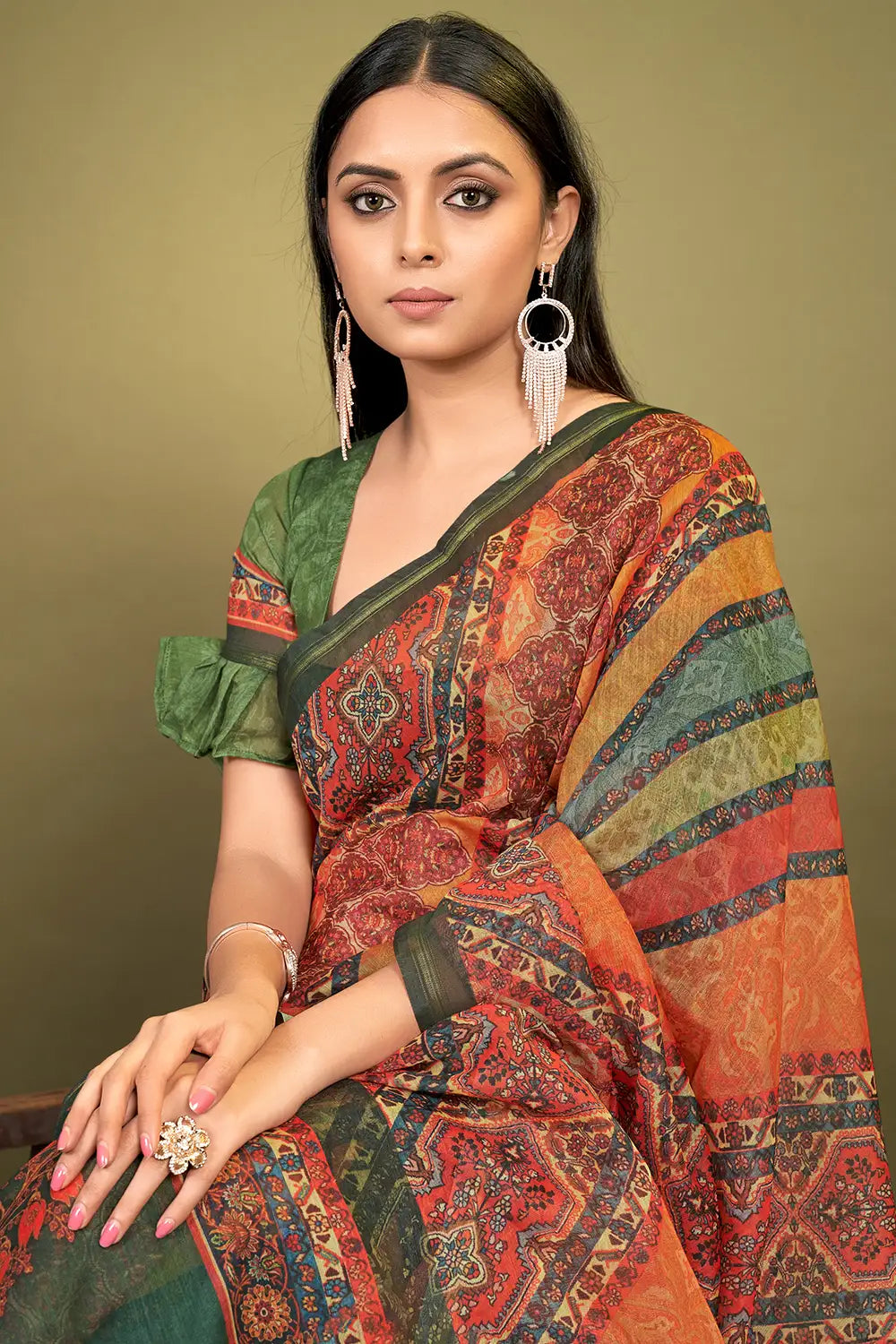 Buy Cotton Silk Printed Sari for Women Online at Fabindia | 10706779