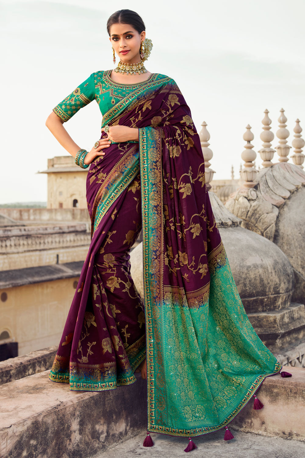 Buy Pure Khaddi Georgette Banarasi Saree Online India USA Best Price –  Sunasa