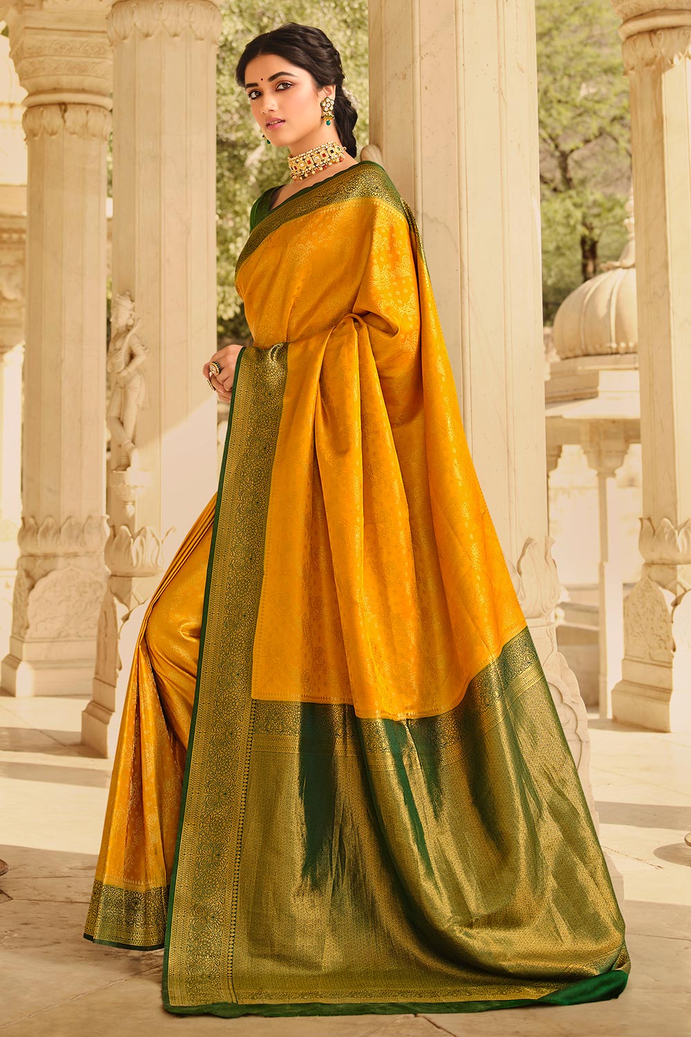 Silk Woven Saree In Yellow Colour - SR5414697