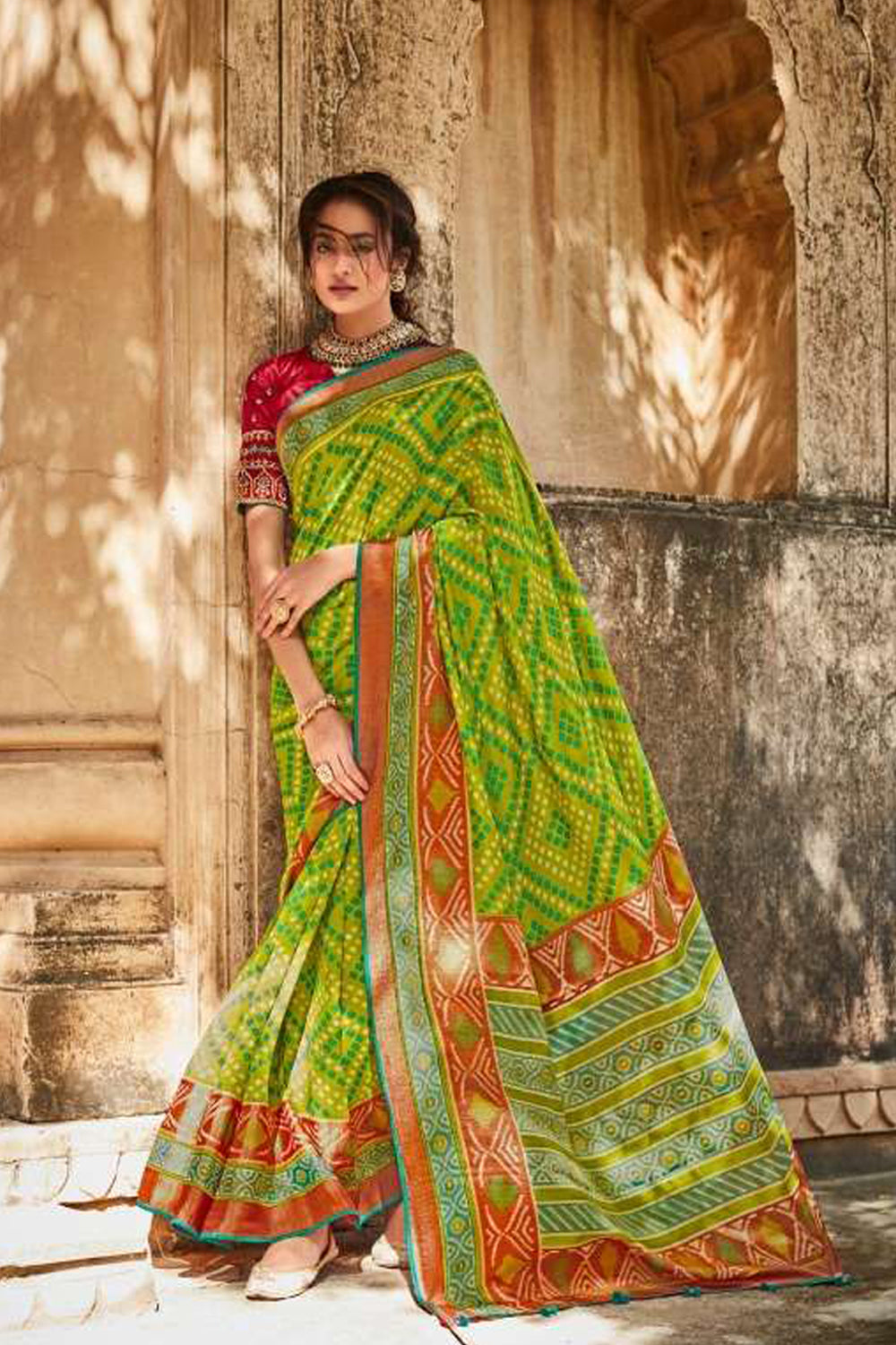 Parrot Green Saree Blouse – RawaazFashion