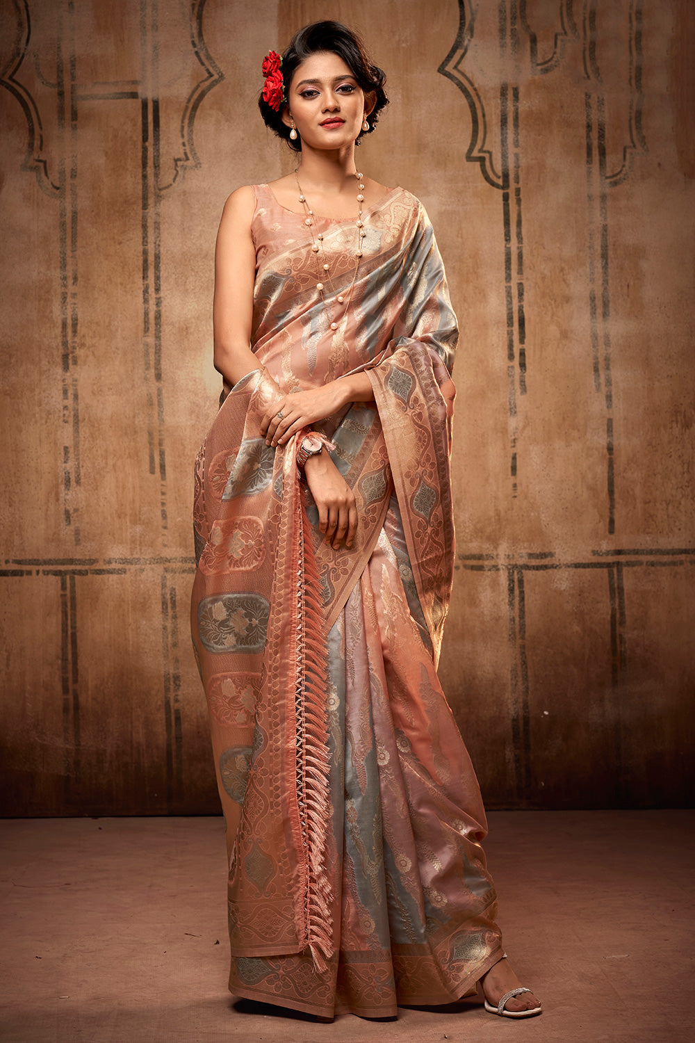 Buy Elegant Organza Sarees Online - Explore Plain Organza Saree Collection  | Soft Silk Saree Selection