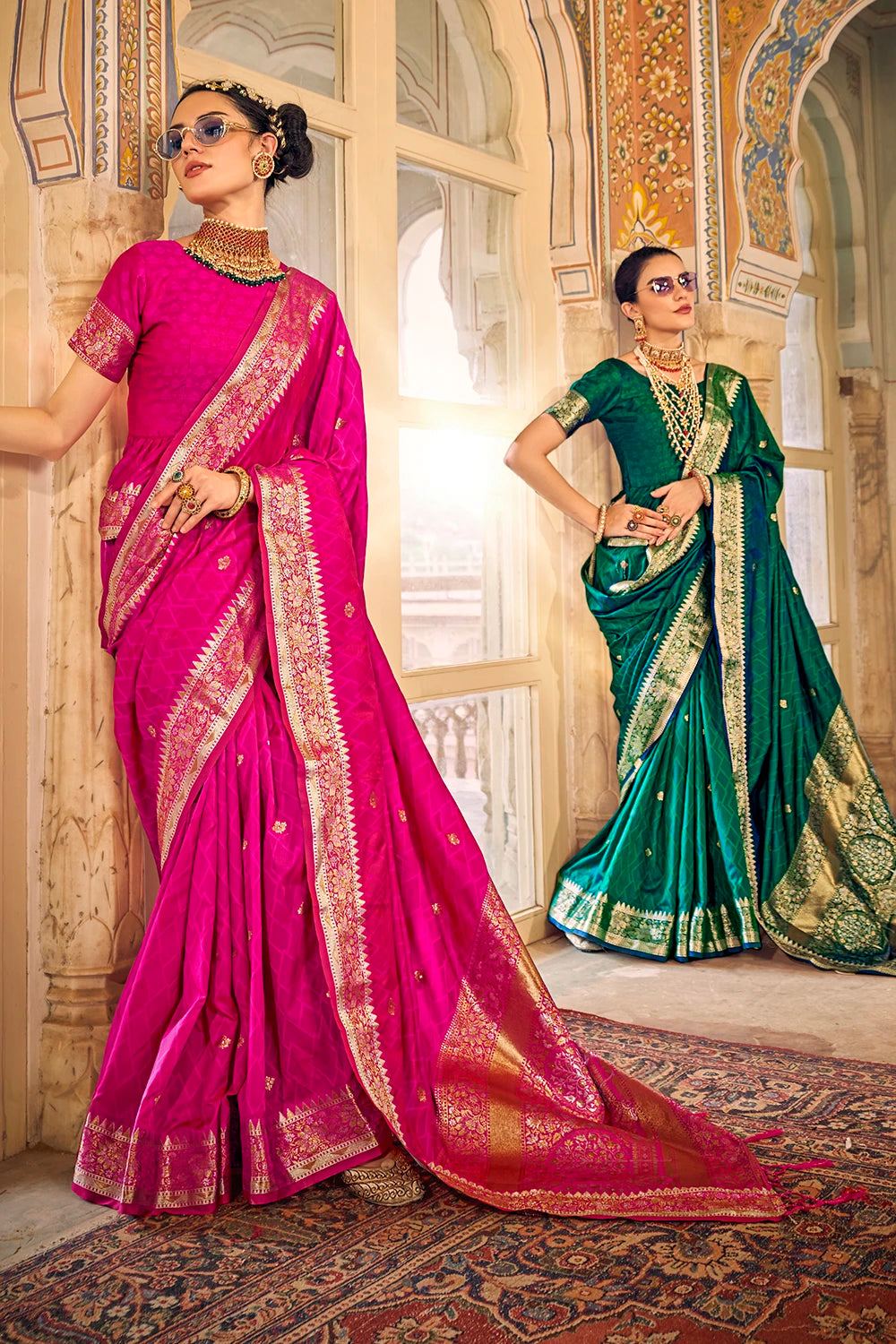 two-color-combination-sarees (8) • Keep Me Stylish