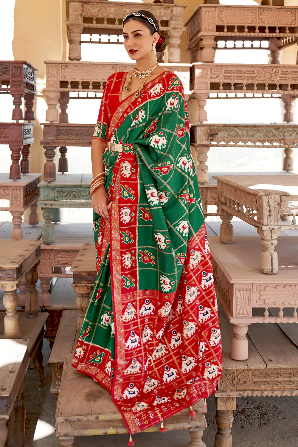 Patola Silk Saree | Paithani Border | Handwoven Pure Silk | PIK 298 –  Panjavarnam