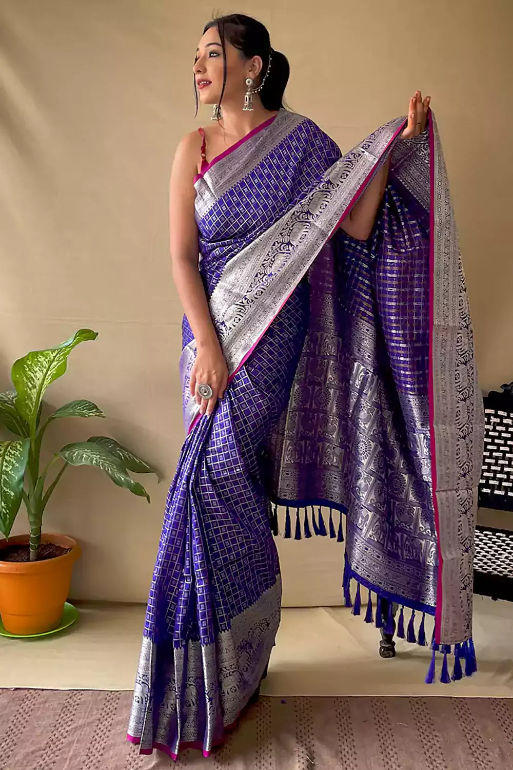 Purple Soft Paithani Saree