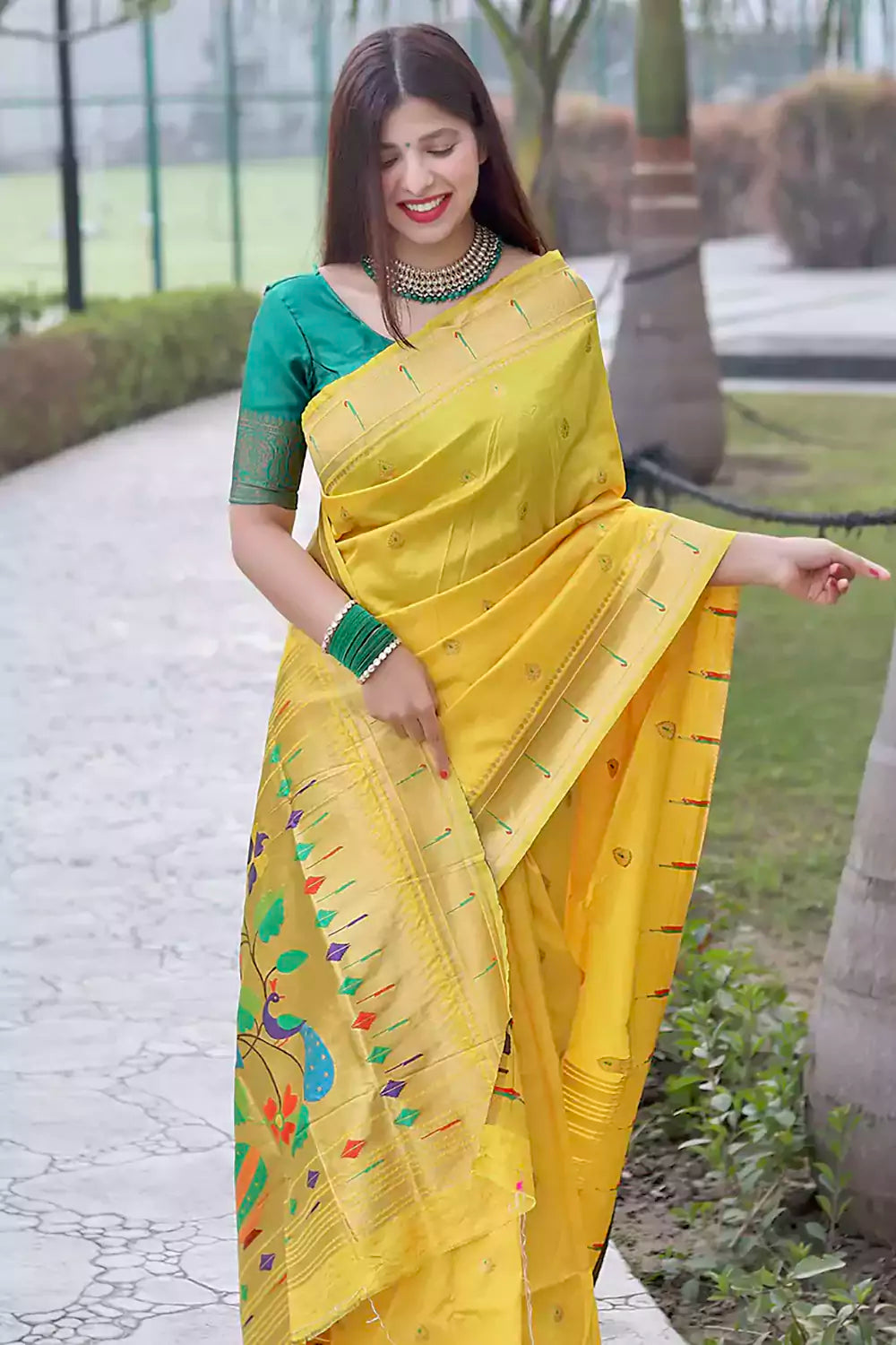 Admirable Yellow Soft Silk Saree With Angelic Blouse Piece