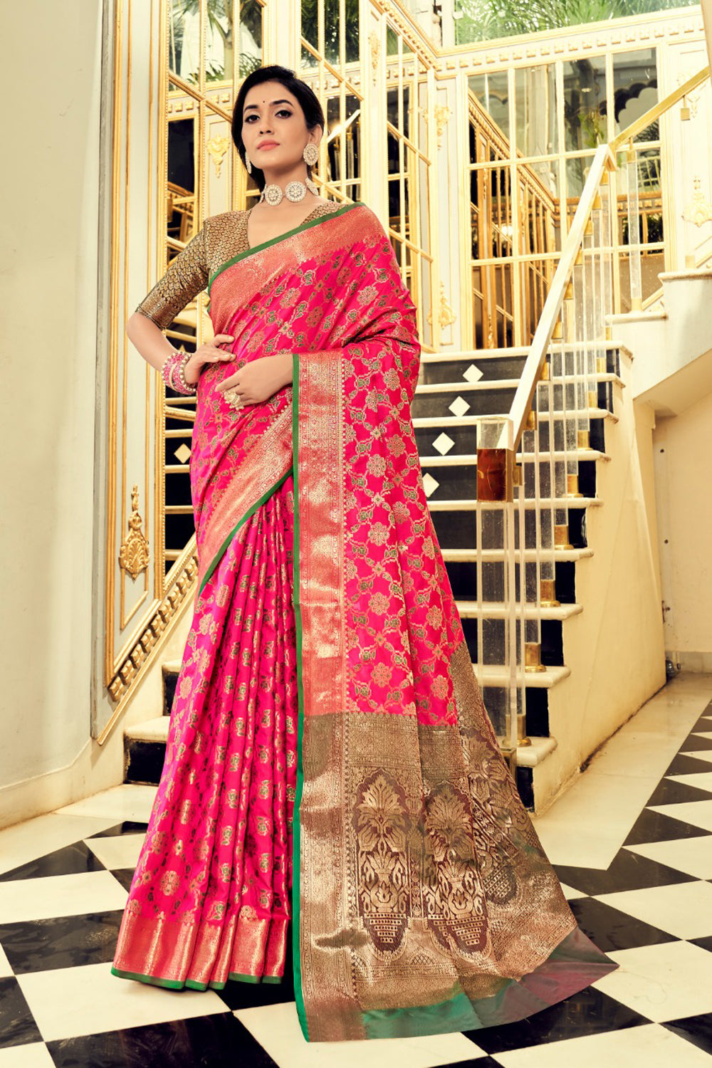 Banarasi Saree for Women Party Wear Fancy Heavy Designer Saree with  Un-stitched Blouse | Saree designs, Saree, Indian silk sarees